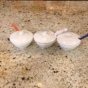 POTTERY BARN scoops ice cream topper bowls lot 3